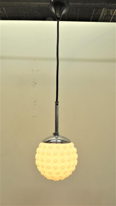 Doria Leuchten Pair of Mid Century Modern Snow Ball Pendant Lights Doria Leuchten