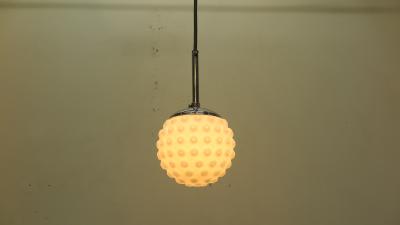 Doria Leuchten Pair of Mid Century Modern Snow Ball Pendant Lights Doria Leuchten