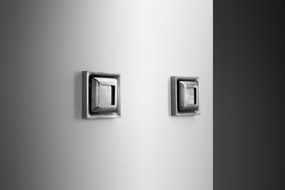 Doria Leuchten Pair of Steel Space Age Wall Lamps by Doria Germany 1960s