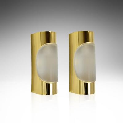 Doria Leuchten Set of Brass Sconces by Doria Leuchten Germany 1960s