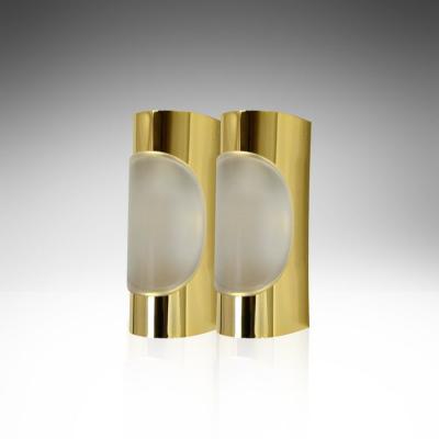 Doria Leuchten Set of Brass Sconces by Doria Leuchten Germany 1960s