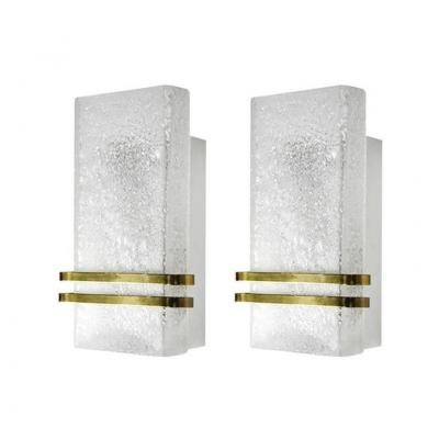 Doria Leuchten Set of Murano Glass and Brass Sconces by Doria Leuchten C 1960s