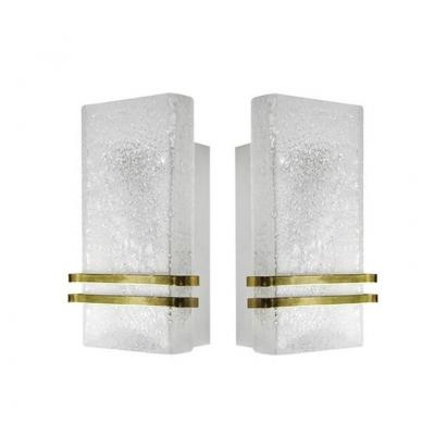 Doria Leuchten Set of Murano Glass and Brass Sconces by Doria Leuchten C 1960s