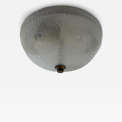 Doria Leuchten Small Doria Snow Ice Murano Glass 1960S Flush Ceiling Lamp Mid Century