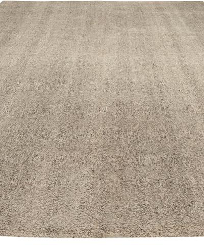 Dorie Leslie Blau Collection Modern Persian Beige Gray Handmade Wool Kilim Rug