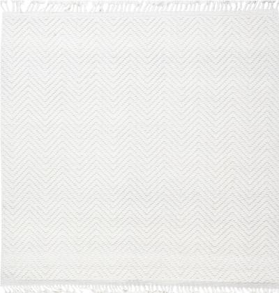Doris Leslie Blau Bauer Collection White Herringbone Design Modern Wool Rug II