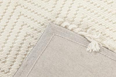 Doris Leslie Blau Bauer Collection White Herringbone Design Modern Wool Rug II