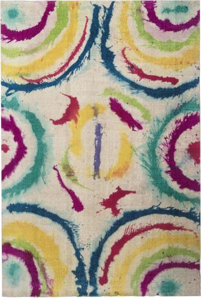 Doris Leslie Blau Collection Abstract Daliesque Blue Green White Yellow Pink Rug