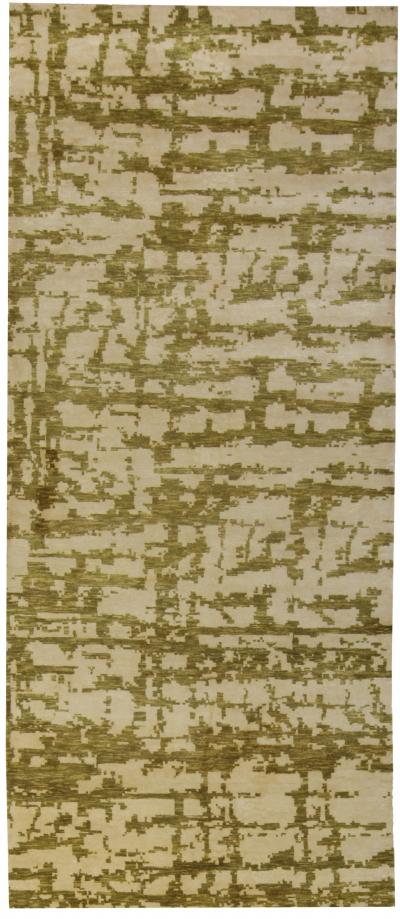 Doris Leslie Blau Collection Abstract Green Element in Hand knotted Silk II