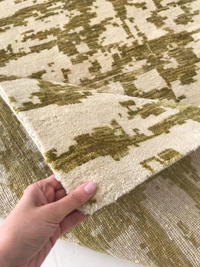 Doris Leslie Blau Collection Abstract Green Element in Hand knotted Silk II