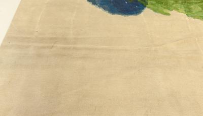 Doris Leslie Blau Collection Abstract Green and Blue Color Drop Wool Rug
