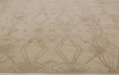 Doris Leslie Blau Collection Abstract Taupe and Beige Handmade Wool Rug