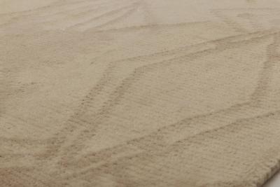 Doris Leslie Blau Collection Abstract Taupe and Beige Handmade Wool Rug