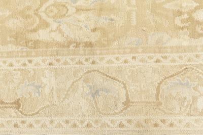 Doris Leslie Blau Collection Alhambra Design Beige and Blue Handmade Wool Rug