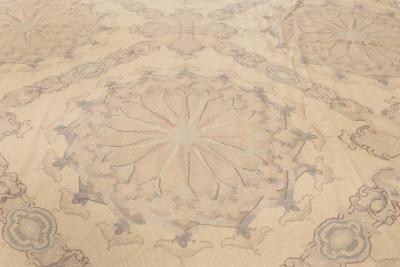 Doris Leslie Blau Collection Aubusson Design Beige Blue Needlework Rug