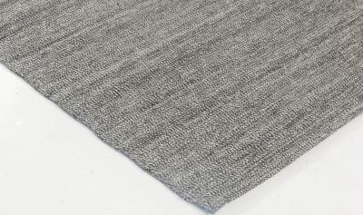 Doris Leslie Blau Collection Bauer Minimalist Gray Handmade Wool Rug I