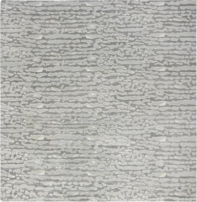 Doris Leslie Blau Collection Beach Pebbles Gray Aloe Silk and Wool Rug