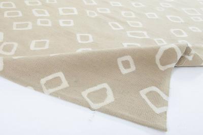 Doris Leslie Blau Collection Beige and White Flat Weave Wool Rug