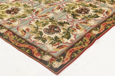 Doris Leslie Blau Collection Bessarabian Design Wool Rug in Green Fuchsia Red