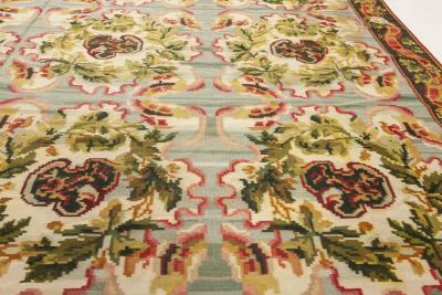 Doris Leslie Blau Collection Bessarabian Design Wool Rug in Green Fuchsia Red