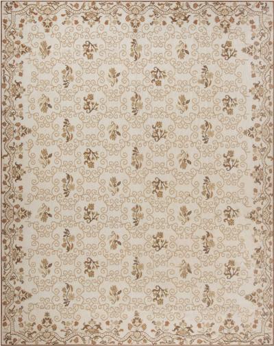 Doris Leslie Blau Collection Bessarabian Style White Beige Brown Wool Rug