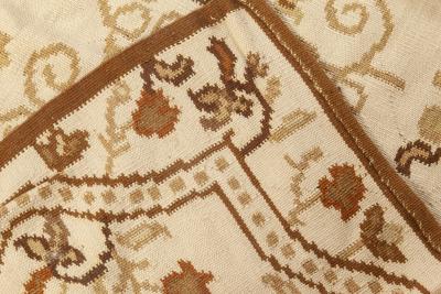 Doris Leslie Blau Collection Bessarabian Style White Beige Brown Wool Rug