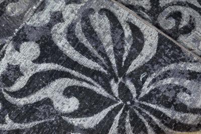 Doris Leslie Blau Collection Black and Gray Passion Flowers Rug