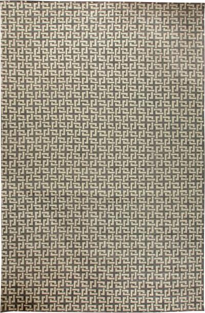 Doris Leslie Blau Collection Black and White Modular Geometric Rug