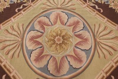 Doris Leslie Blau Collection Bold Aubusson Design Blue Brown Green Pink Rug