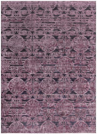 Doris Leslie Blau Collection Bold Indian Lilac Plum Handwoven Silk Wool Rug