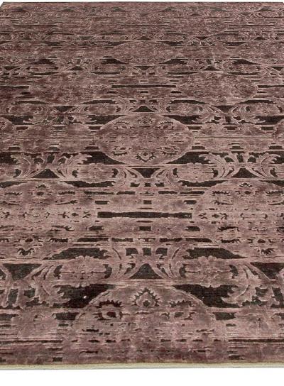 Doris Leslie Blau Collection Bold Indian Lilac Plum Handwoven Silk Wool Rug