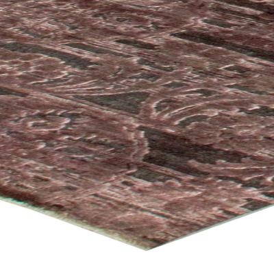 Doris Leslie Blau Collection Bold Indian Lilac Plum Handwoven Silk Wool Rug
