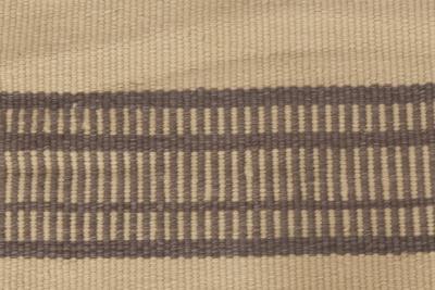 Doris Leslie Blau Collection Brown Beige Striped Modern Flat Weave Wool Rug