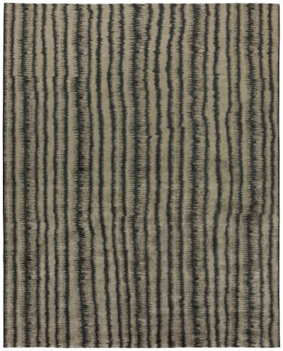 Doris Leslie Blau Collection Car Wash Striped Modern Handmade Silk Rug