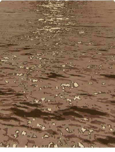 Doris Leslie Blau Collection Chocolate Reservoir Silk Wool Rug by Brett Beldock