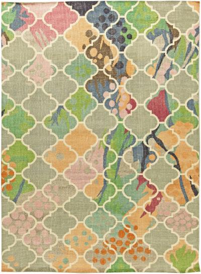Doris Leslie Blau Collection Colorful Bold Traditional Design Handmade Wool Rug