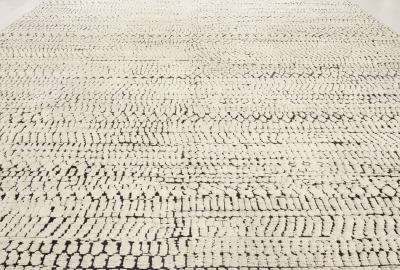 Doris Leslie Blau Collection Contemporary Black White Society Knotted Wool Rug