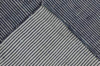 Doris Leslie Blau Collection Contemporary Blue Striped Flat Weave Wool Rug