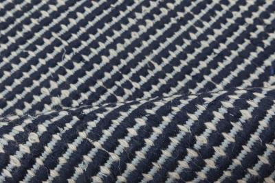 Doris Leslie Blau Collection Contemporary Blue Striped Flat Weave Wool Rug
