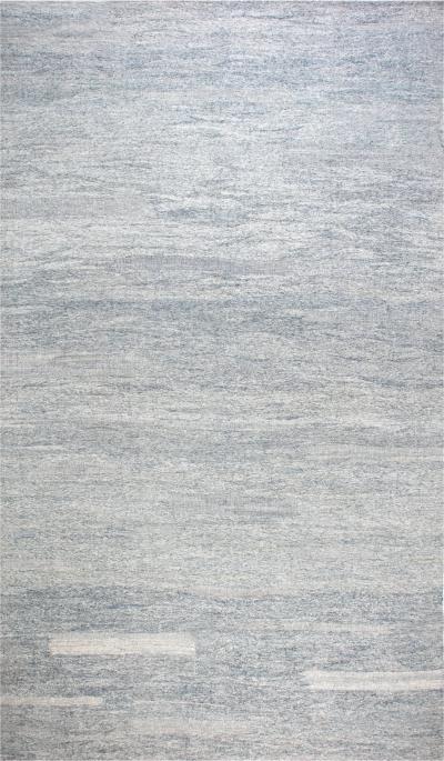 Doris Leslie Blau Collection Contemporary Blue White Flat Weave Wool Rug