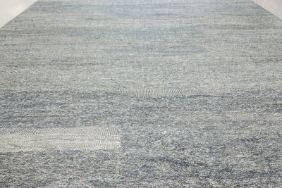 Doris Leslie Blau Collection Contemporary Blue White Flat Weave Wool Rug