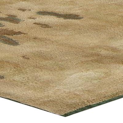 Doris Leslie Blau Collection Contemporary Chestnut Beige Hand Knotted Silk Rug