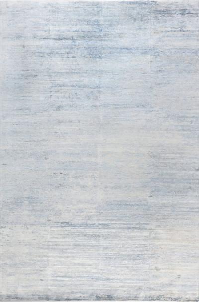 Doris Leslie Blau Collection Contemporary Dreamy Beige Blue High Low Rug