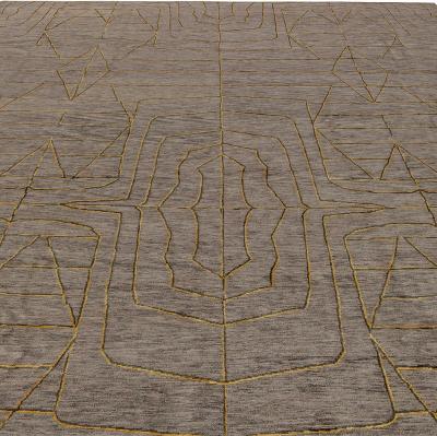 Doris Leslie Blau Collection Contemporary Hive Gray Gold Rug by Kim Alexandriuk