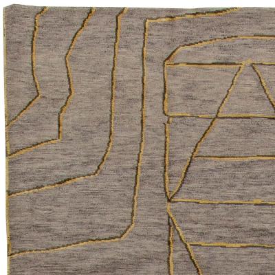 Doris Leslie Blau Collection Contemporary Hive Gray Gold Rug by Kim Alexandriuk