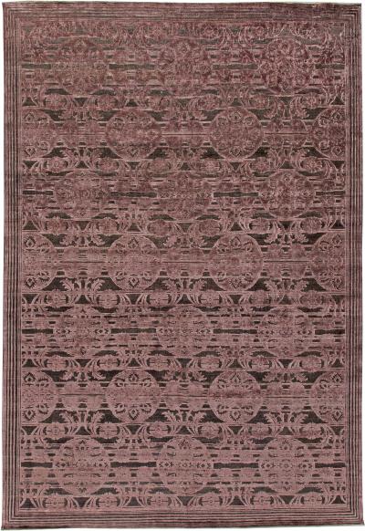 Doris Leslie Blau Collection Contemporary Indian Lilac Plum Wool Rug