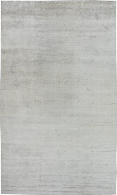 Doris Leslie Blau Collection Contemporary Line Grip Gray Handmade Wool Carpet