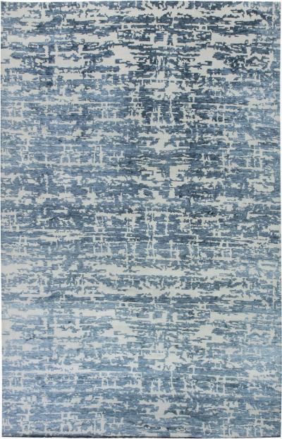 Doris Leslie Blau Collection Contemporary Oversized Blue White Aqua Element Rug