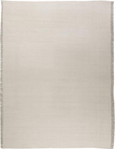 Doris Leslie Blau Collection Contemporary Solid Beige Gray Flat Weave Wool Rug
