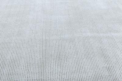 Doris Leslie Blau Collection Contemporary Solid Off White Beige Gray Wool Rug